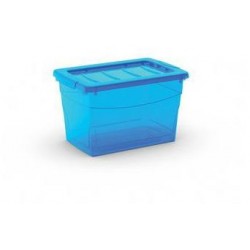 Plastový úložný box s víkem, modrý, 16 l