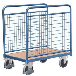Plošinový vozík se dvěma mřížovými stěnami, do 400 kg