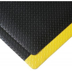 Protiúnavová průmyslová rohož s diamantovým povrchem, šířka 91 cm, metrážová, černá/žlutá