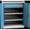 Dílenská skříň na nářadí se dvěma zásuvkami, 118 x 95 x 60 cm, šedá/modrá