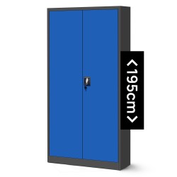 Plechová skříň JAN H, 900 x 1950 x 400 mm, antracitovo-modrá