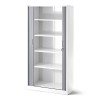 Plechová skříň se žaluziovými dveřmi DAMIAN, 900 x 1850 x 450 mm, bílo-šedá