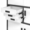Plechová policová skříň se zásuvkami a trezorem pro důležité věci FILIP II, 900 x 1850 x 400 mm, antracitovo-bílá