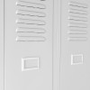 Plechová šatní skříň na soklu s polici 4 moduly KACPER II, 600 x 1800 x 500 mm, šedá