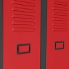 Plechová šatní skříň na soklu s polici KACPER, 800 x 1800 x 500 mm, antracitovo-červená