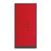 Plechová dílenská skříň s policemi BRUNO, 920 x 1850 x 500 mm, antracitovo-červená