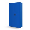 Plechová dílenská skříň s policemi BRUNO, 920 x 1850 x 500 mm, modrá
