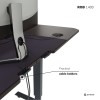 Výškově nastavitelný elektrický stůl ROB, 1400 x 720 x 600 mm, černá/ ořech