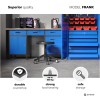 Pracovní stůl se zásuvkami FRANK, 1700 x 850 x 600 mm, antracitově modrý