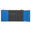 Mělká závěsná garážová skříň BEN, 1200 x 600 x 200 mm, antracitově modrá
