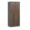 Kovová skříň JULIA, 800 x 1850 x 450 mm, Eco Design: antracitová/ ořech