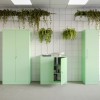 Vysoká kancelářská skříň ALEX, 450 x 850 x 400 mm, Fresh Style: pastelově zelená