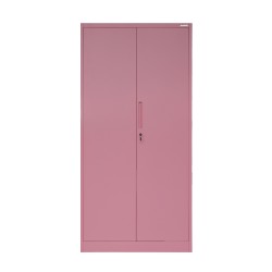 Uzamykatelná společenská skříň DAWID, 900 x 1850 x 450 mm, Fresh Style: pudrově růžová