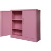 Kovová policová skříň BEATA, 900 x 930 x 400 mm, Fresh Style: pudrově růžová