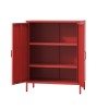 Kovová nízká skříňka s policemi VITO, 800 x 1015 x 400 mm, Modern: červená barva
