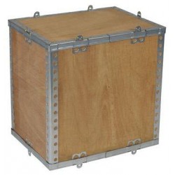 Dřevěný přepravní box s víkem, 40 x 30 x 40 cm