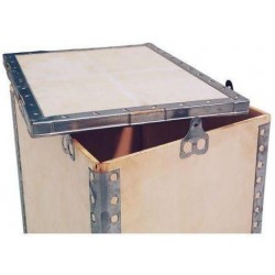 Dřevěný přepravní box s víkem, 40 x 40 x 60 cm