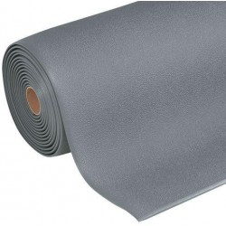 Protiúnavová průmyslová rohož Manutan s granulovaným povrchem, šířka 122 cm, metrážová, šedá