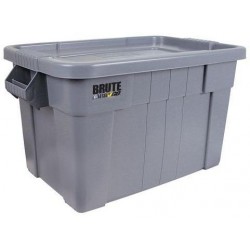 Plastový odolný úložný box Brute s víkem, šedý, 75 l