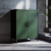 Kovová nízká skříňka s policemi VITO, 800 x 1015 x 400 mm, Modern: zelená láhev barva