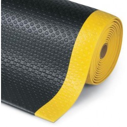 Protiúnavová průmyslová rohož s bublinkovým povrchem, šířka 90 cm, metrážová, černá/žlutá
