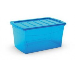 Plastový úložný box s víkem, modrý, 50 l