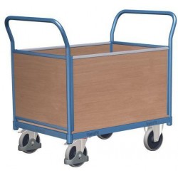 Plošinový vozík se dvěma madly s plnou výplní a bočními stěnami, do 400 kg