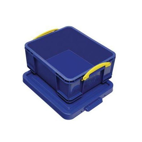 Plastový úložný box s víkem na klip, modrý, 18 l