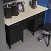 Pracovní stůl se zásuvkami FRANK, 1700 x 850 x 600 mm, černý
