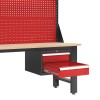 Pracovní stůl LOGAN, 1500 x 1700 x 750 mm, antracitově červená