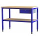 Školní dílenský stůl se šuplíkem DSBSŠ - modrý