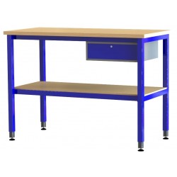 Školní dílenský stůl se šuplíkem DSBSŠ - modrý