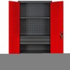 Plechová dílenská skříň se zásuvkami SZYMON, 920 x 1850 x 500 mm, antracitovo-červená