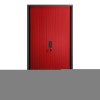 Plechová skříň se žaluziovými dveřmi DAMIAN, 900 x 1850 x 450 mm, antracitovo-červená