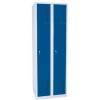 Svařovaná šatní skříň DURO SAFE, 2 oddíly, šedá/modrá