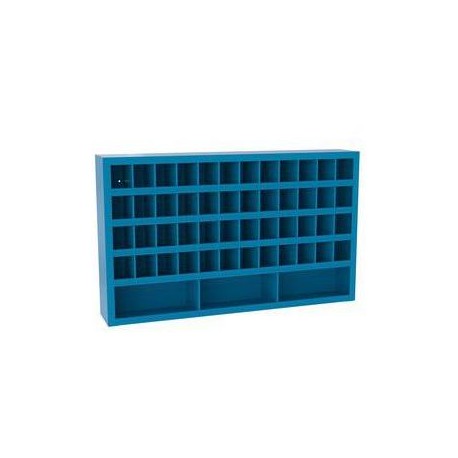 Kovová dílenská skříň s přihrádkami SFR511, 90 x 150 x 25 cm, modrá