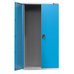 Kovová dílenská skříň, 195 x 104,4 x 62,5 cm, šedá/modrá