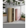 Kovová skříň pro domácí kancelář JAN, 900 x 1850 x 400 mm, Fresh Style: pudrově růžová