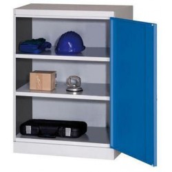 Dílenská skříň na nářadí, 104 x 80 x 43,5 cm, šedá/modrá