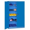 Kovová dílenská skříň, 199 x 100 x 60 cm, modrá/modrá