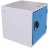 Svařovaný šatní box Manutan Frank, šedý/modrý