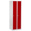 Svařovaná šatní skříň DURO VARIO, šedá/červená, cylindrický zámek