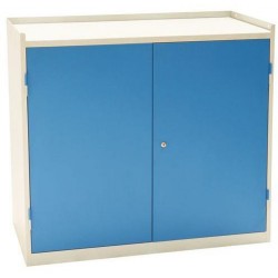 Dílenská skříň na nářadí Manutan, 91,5 x 100 x 50 cm, šedá/modrá