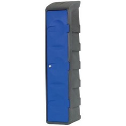 Plastová šatní skříň EMP, s mezistěnou, 1 oddíl, modrá