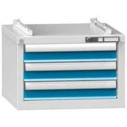 Zásuvková skříň ZA3ERGO, 578 x 600 x 390 mm, šedá-modrá