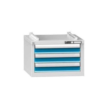 Zásuvková skříň ZA3ERGO, 578 x 600 x 390 mm, šedá-modrá