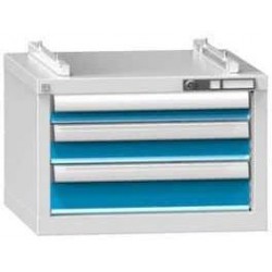 Zásuvková skříň ZA4ERGO, 578 x 600 x 390 mm, šedá-modrá