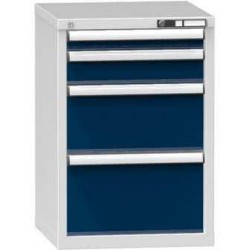 Zásuvková skříň ZA4, 578 x 600 x 840 mm, šedá-tmavě modrá