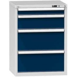 Zásuvková skříň ZD5, 731 x 600 x 990 mm, šedá-tmavě modrá