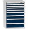 Zásuvková skříň ZK4, 884 x 753 x 1215 mm, šedá-tmavě modrá
